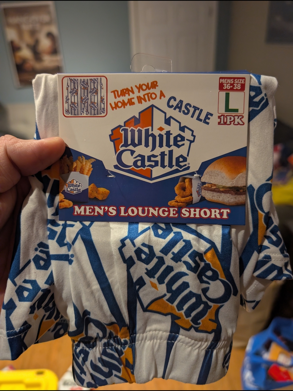 Men’s Lounge Shorts – White Castle Themed - Picture 1 of 3
